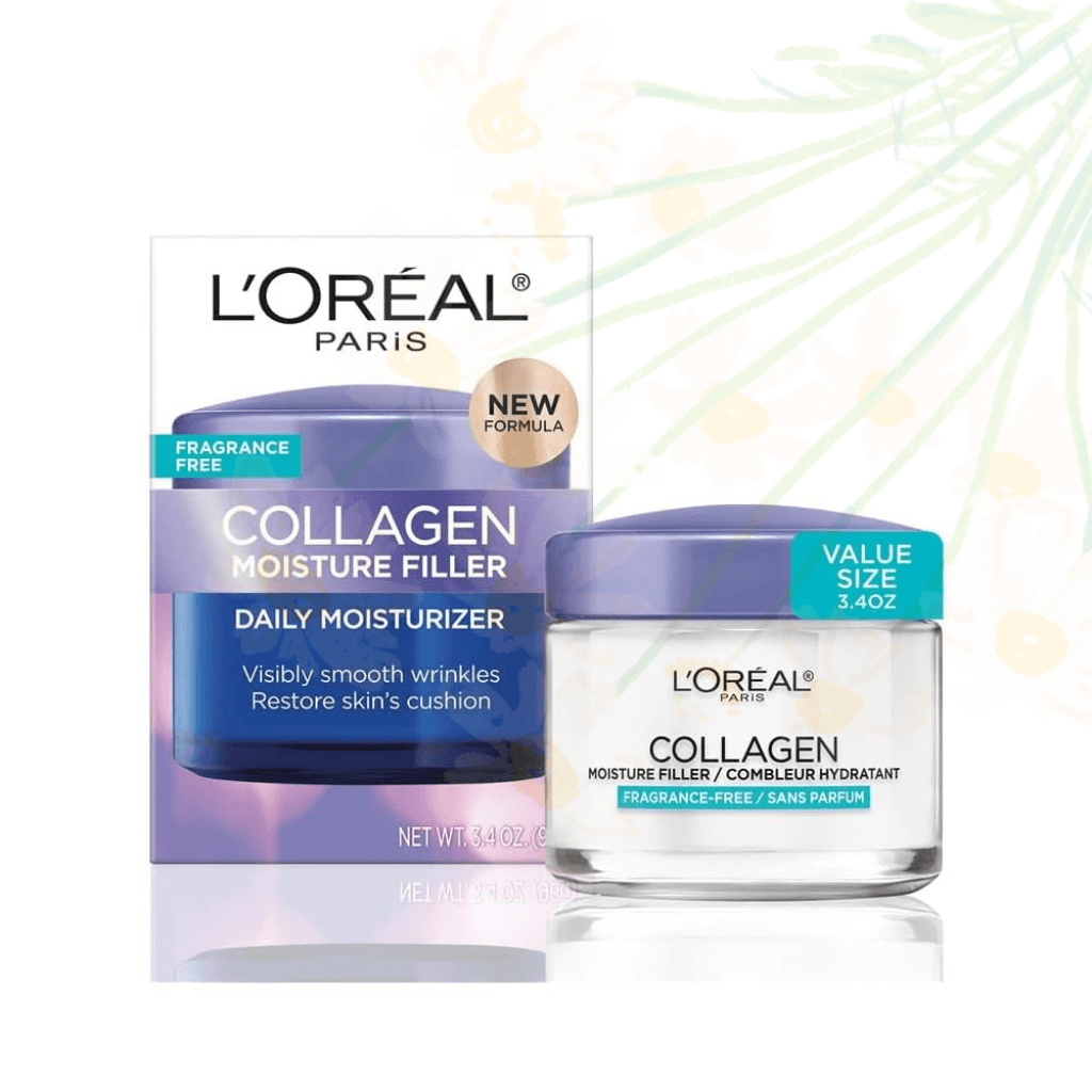 L'Oreal Paris Collagen Moisture Filler Face Cream, Anti-Aging Face Moisturizer, Non-Greasy Fragrance-Free Skin Care
